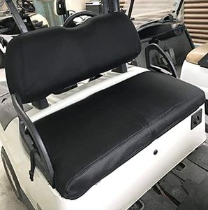 Golf Cart Seat Cover | Polyester Mesh Seat Cover |Breathable Bench Seat Cover for Club Car DS/Precedent EZGO TXT/RXV& Yamaha- Black(Seat and seat Back Cover)