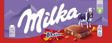 Milka with Daim Chocolate Bar, 100g (Pack of 22 Bars)