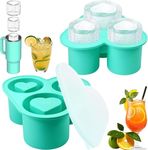 Silicone Ice Cube Tray for Stanley Cup, 3 Sizes Hollow Cylinder Ice Maker Mould with Lid for Freezer, BPA Free, Ice Mold Compatible with 20/30/40 oz Cup for Chilling Drinks Tea Coffee Cocktail Whiskey