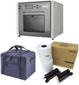 HiTi P525L Roll Photo Printer - Bundle with HiTi 4x6 Media for Photo Printer P520L, Padded Printer Carrying Case