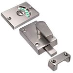 Door Lock Indicator, Toilet Bathroom Lock Vacant/Engaged Chrome Latch, Indicating Occupied, DeadBolt Privacy Partition Door Lock Latch for Bathroom WC Public Restroom Toilet