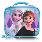 Disney Frozen Lunch Box for Kids | Insulated Lunch Bag Lunch Box for Girls, Boys, Unisex, Toddlers| Disney Frozen Elsa and Anna Purple Reusable Lunchbox