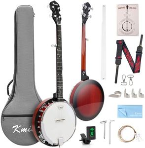 Kmise Banjo 5 String Banjos,Professional Full Size 38 Inch Open or Closed Back With Resonator, Bridge, Strings Pack, Finger Picks, Strap, Case, Tuner Accessories Set Gift Choice for Adults Beginner