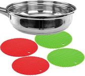 Southern Homewares Bright Red Green Silicone Pot Holders Simple Non-Cloth Pot Holders Bright Colored Strong Grip Oven Mitts