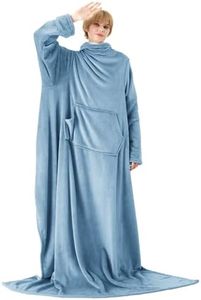 BEDSURE Blanket with Sleeves as Gifts for Women, Cuddly Blanket with Sleeves, 150 x 200 cm, Warm, Adult’s Sleeved Blanket, TV Blanket, Sharpa, Christmas Red