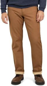 Weatherproof Vintage Fleece Lined Pants - Men's Regular Fit Fleeced Lined Canvas Pants for Mens, Almond, 38W x 30L