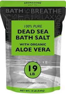 Dead Sea Salt with Organic Aloe Vera, Spa Bath Salts, 19 Lbs Fine Bulk resealable Pack, 100% Pure & Natural, Soak for Women & Men for Tired Muscles & Skin Issues (Packaging May Vary)