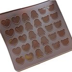 Allforhome 30 Capacity Bear Heart Penguin Macaron Mat Baking Molds Moulds