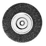(6 in. 1pc) - EMILYPRO 15cm Bench Wire Wheel Brush Coarse Crimped Steel Wire 0.03cm with 1.6cm Arbour for Bench Grinder - 1pcs