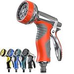 LUFENG Upgraded Hose Spray Gun 9 Adjustable Patterns Hose Nozzle Heavy Duty Metal High Pressure Hose Gun, Perfect for Garden, Watering Lawn, Car Washing, Cleaning, Pets Wash