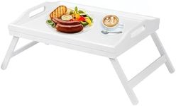 SLYYZYYDS Breakfast Bed Tray- Raised Food Table on Lap Sofa - Adjustable Bamboo Serving Tray - Portable Platter with Folding Legs Ideal for Bedroom for Sofa, Bed, Eating, Snacking and Working