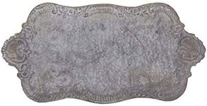 Creative Co-Op Tin Tray, Distressed Grey Finish