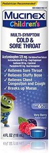Cold, Cough, and Sore Throat, Mucinex Children's Cold, Cough, & Sore Throat Liquid, Mixed Berry, 4oz (Packaging May Vary) Controls Cough, Relieves Nasal & Chest Congestion, Thins & Soothes Sore Throat