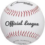 Champion Sports Syntex Leather Baseball Set: Dozen Indoor/Outdoor Syntex Leather Official League Baseballs for Practice Training or Real Game - Pack of 12