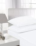 GC Percale Non Iron Extra Deep 40cms Fitted Sheets 180 Thread Count Cotton Rich Luxurious Super Soft Cosy Easy Care Sheets (White, Double)