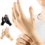 WHCOOL Compression Artiritis Gloves for Women&Men with Graduated Pressure Design for pain, Finger Support for Hand Comfort, Daily Wear & Sleep Use for Crocheting, Typing Fit Palm 8.8-9.7'' Skin XL