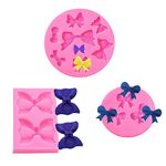 3 PCS Fondant Bow Mould, Bow Wax Melt Mould Chocolate Candy Molds Bow Silicone Moulds Decorative Bowknot Moulds Sweet Resin Ribbon Mould Bow Tie Silicone Mold for Cake Decorating Baking Soap Sugar