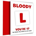 17th Birthday Card 17 Year Old Girl or Boy - Bloody L - Funny Learner Driver Gifts for Teens, Boys, Girls, Sons, Daughters, Brothers, Sisters, Nephews, Nieces