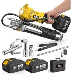 CICZ Cordless Grease Gun with Battery 2 * 4.0Ah, 10000PSI Max Electric Grease Gun Works with Bulk & Cartridge Grease for Tractor, Truck, Construction, 39" Hose & 4 Couplers