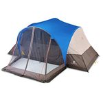 Outbound 8 Person 3 Season Lightweight Easy-Up Dome Camping Tent with Room Divider, Heavy Duty 600mm Coated Rainfly and Screened-In Front Porch, Blue