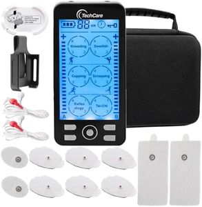 Tens Unit TechCare Plus 24 Massager Muscle Stimulator Device Machine Pulse Massager with Protective Cover Case Sciatica Plantar Fasciitis Tennis Elbow Back Shoulder Neck