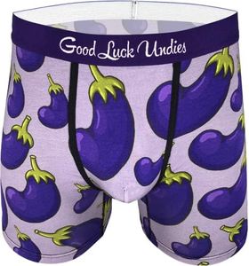 Good Luck Undies Men's Novelty Boxer Brief Underwear, Eggplants, XX-Large