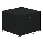 VANSHEIM Garden Furniture Cover Waterproof Outdoor Garden Table Cover Home Covers with Waterproof Windproof Anti-UV Heavy Duty 420D Oxford Fabric Square Black 90x90x90cm