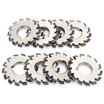 8PCS Involute Gear Milling Cutter Set, Milling Cutter Gear Cutting Tools, Inside Bore Diameter 22mm Gear Cutting