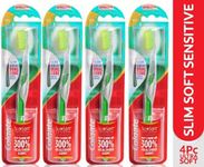 Colgate Slimsoft Advanced (Pack Of 4) Ultrasoft Toothbrush (Color May Vary) Ultra Soft Toothbrush (4 Toothbrushes),Adult,Manual