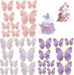 60Pcs Gold Pink Purple Lively 3D Bu