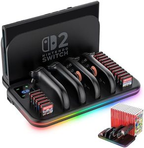 Charging Dock for Nintendo Switch 2 Joy Con, RGB Docking Station for Joycons Controller, Switch 2 Accessories with 18 Game Card Slots