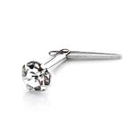 jewellerybox Sterling Silver Andralok Nose Stud with 3mm Clear Crystal