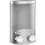 Better Living Products Euro Series Duo Two Chamber Soap and Shower Dispenser, Satin Silver with Chrome Buttons