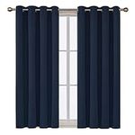 Deconovo Thermal Insulated Blackout Drape Grommet Window Curtain for Bedroom 52 Inch by 63 Inch Navy Blue 1 Panel