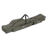 Docooler Portable Folding Fishing Rod Carrier Canvas Fishing Pole Case Fishing Gear Tackle (130cm 3 Layer)