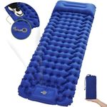 The AutoStory Nylon Camping Sleeping Pad - Extra Thick Inflatable Mattress For Ultimate Comfort, Built-In Pump, Waterproof & Compact For Backpacking, Hiking, Travel, Picnic (Navy Blue, 960G)