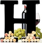 Wine Cork Holder - Metal Monogram Letter (H), Black, Large | Wine Lover Gifts, Housewarming, Engagement & Bridal Shower Gifts | Personalized Wall Art | Home Décor