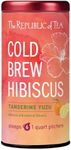 The Republic of Tea – Cold Brew Hibiscus Tangerine Yuzu Iced Tea, Large Herbal Iced Tea Pouches, Steeps Six One-Quart Pitchers