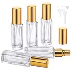 Segbeauty Glass Perfume Travel Refillable, 5pcs 10ML Portable Perfume Atomizer, Empty Cologne Bottle Sprayer Mini Perfume Replacement Bottles for Travel Scent Fragrance Toiletries Pump Dispenser