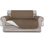 Easy-Going Sofa Slipcover Reversible Sofa Cover Furniture Protector Couch Cover Elastic Straps Pets Kids Children Dog Cat (Loveseat, Camel/Ivory)