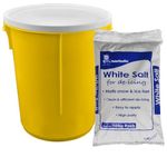 KetoPlastics 25L Yellow GRIT BIN with 10KG White Salt Rock GRIT Salt ICE Snow