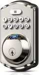 Veise Fingerprint Door Lock, Keyless Entry Door Lock, Electronic Keypad Deadbolt, Biometric Smart Locks for Front Door, Auto Lock, Anti-Peeking Password, Easy Install, Satin Nickel