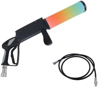 Co2 Dj Fog Gun for Party，Led Co2 Cannon with Spiral RGB，Co2 Fog Cannon with 3m Hose for Nightclub,Wedding,Party,Dj Halloween