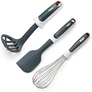 Zyliss Mini Masher & Scoop, Mini Whisk & Does It All Spatula - Dishwasher-Safe Food Masher, Small Whisk & Silicone Spatula Set for Kitchen Accessories - 3 Piece