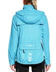 FitsT4 Sports Women's Cycling Running Jackets Lightweight Windproof Bike Windbreaker Reflective with Hooded Light Blue Size M