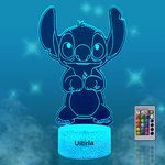 Stitch Gift for Girls, Stitch Night Light - 16 Color Change - Remote Control - USB/Battery Powered - Perfect Room Decor & Birthday Gift for Girls, Teens, and Stitch Fans