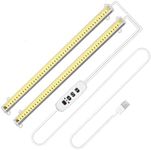 Craftsboys LED Plant Grow Light Strips Full Spectrum for Indoor Plants with Auto ON / Off Timer, 48 LEDs / 10 Dimmable Levels, Sunlike Grow Lamp for Hydroponics Succulent (Sunlight, Two Bars)