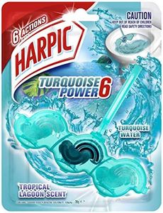 Harpic Turquoise Power Toilet Block Cleaner, Tropical Lagoon (Pack of 1)