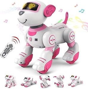 FUUY Robot Dog for Kids Age 7-8 Robot Toys Interactive Remote Control Dog Follow & Touch Function Robo Pets Robotic Puppy Toys for Kids for Girls with Music Girl Toys
