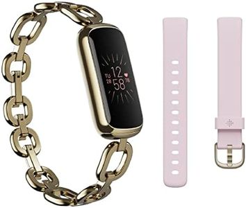 Fitbit Luxe Special Edition Activity Tracker with up to 6 days battery life, stress management tools and Active Zone Minutes, Peony / Soft Gold Stainless Steel